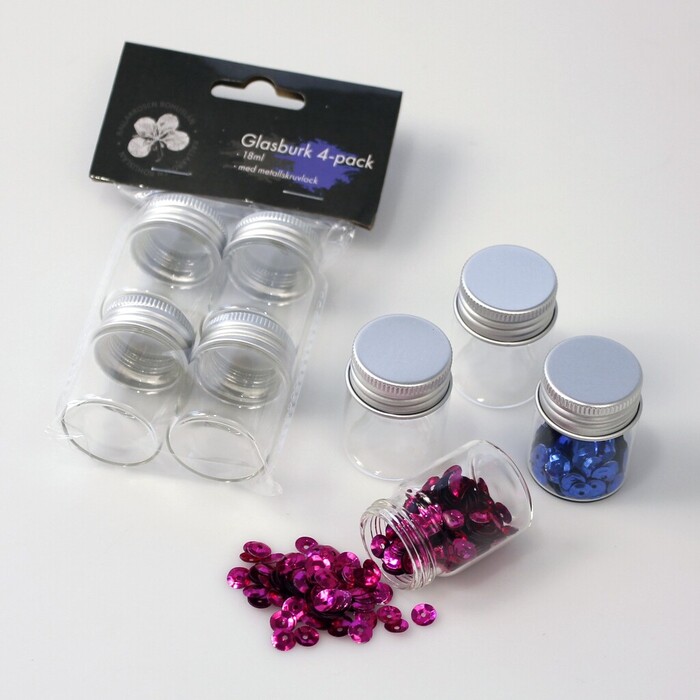 Glasburk Mini m/metallskruvlock 18 ml 4-pack